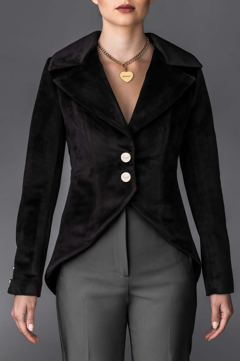 Black velour jacket sales womens