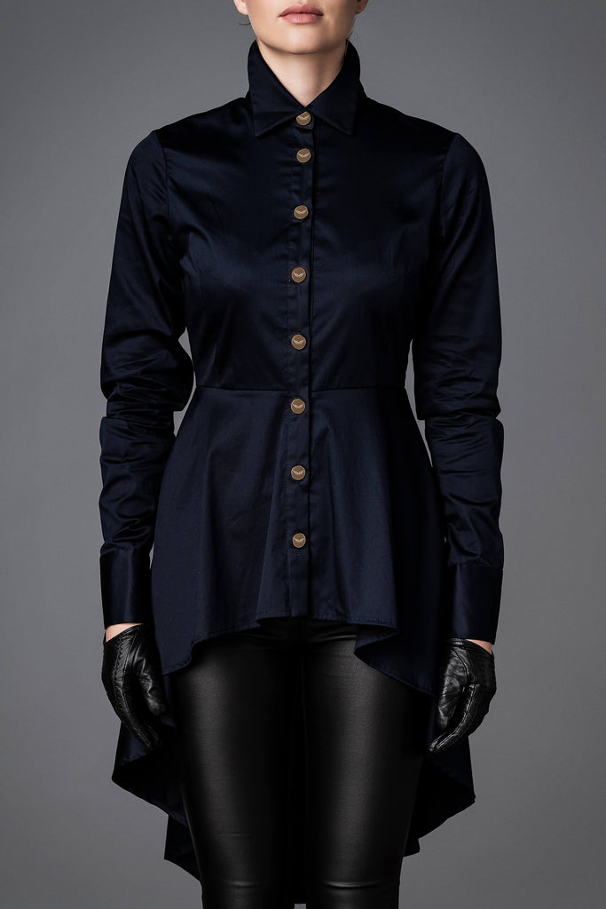 Women's Cotton Shirt - Balance Dark Blue