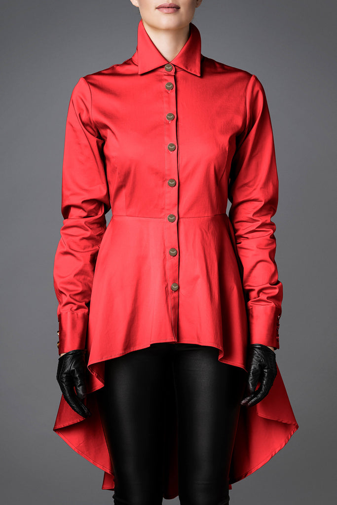 Women's Cotton Shirt - Balance Red