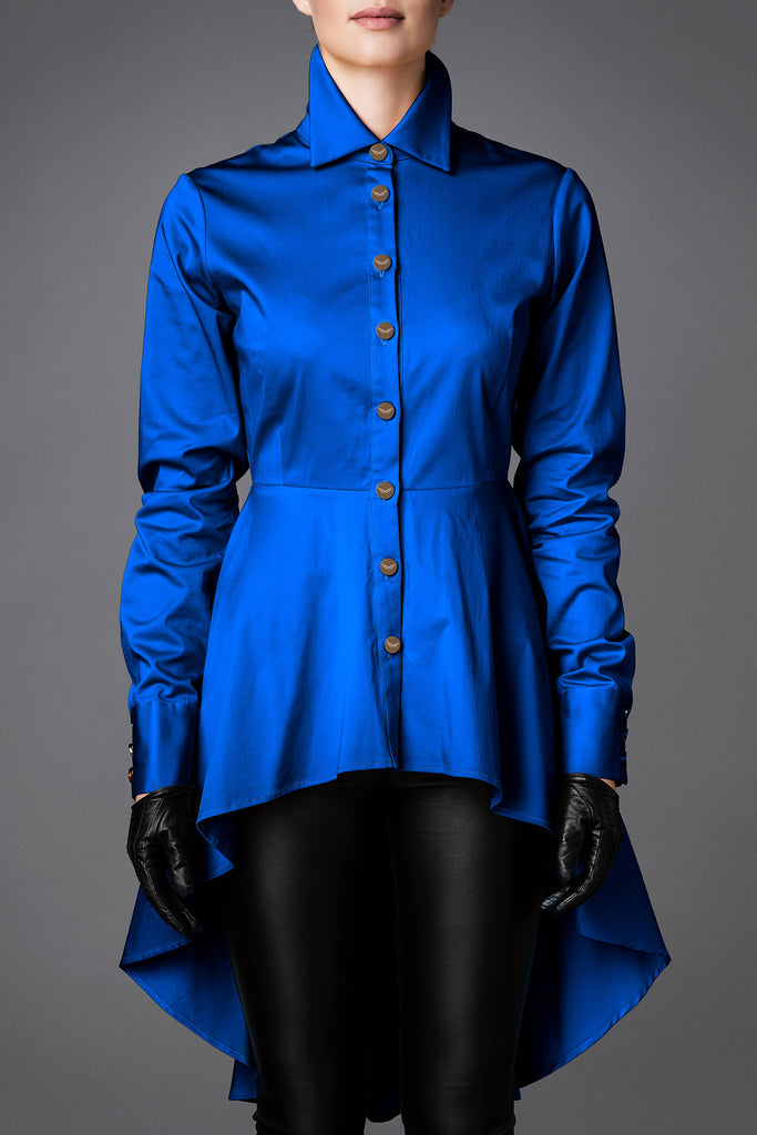 Women's Cotton Shirt - Balance Royal Blue