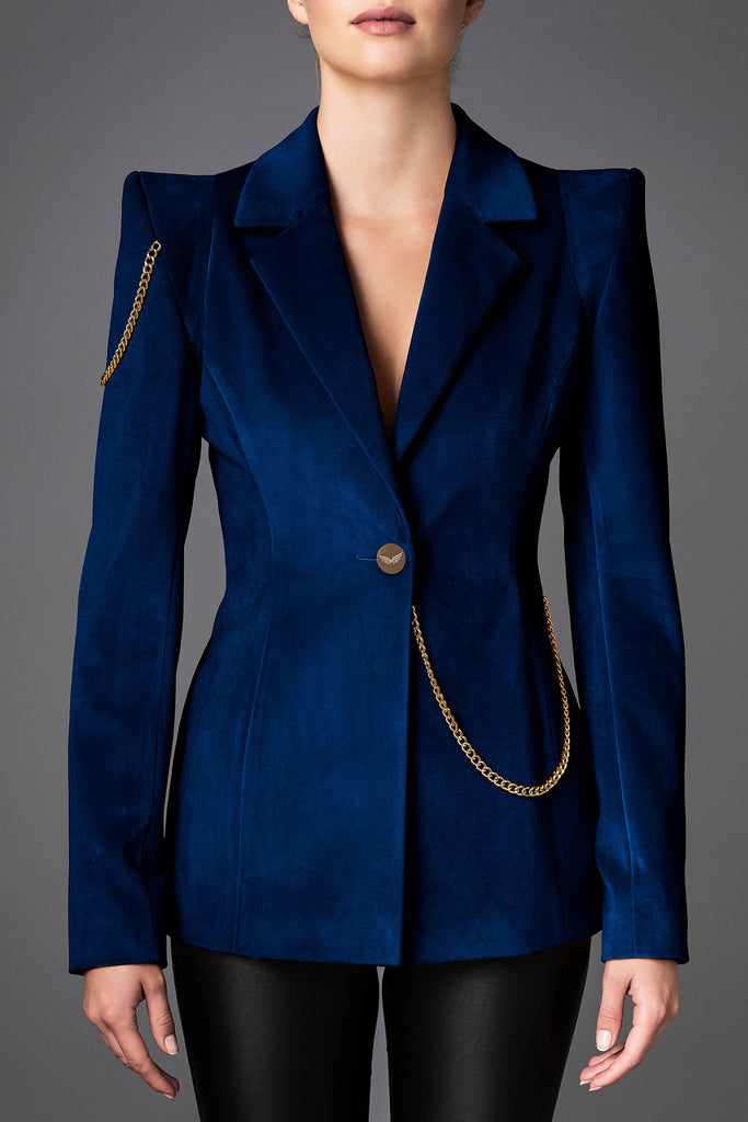 Ženska žametna jakna - Boldness Dark Blue