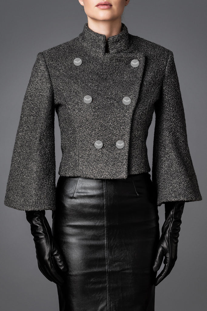 Ženska jakna s širokimi rokavi - Brilliance Grey