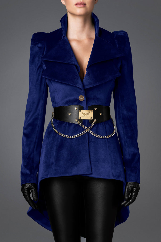 Ženska žametna jakna - Wsidom Dark Blue